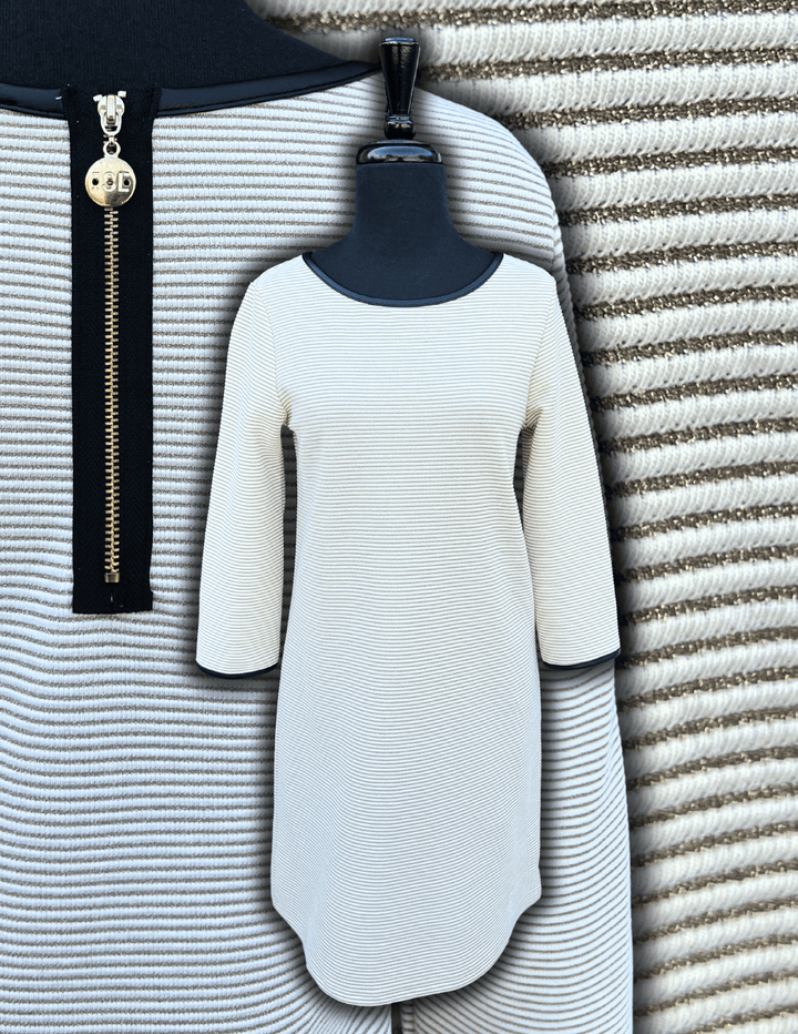 Gold & Cream Ribbed Dress