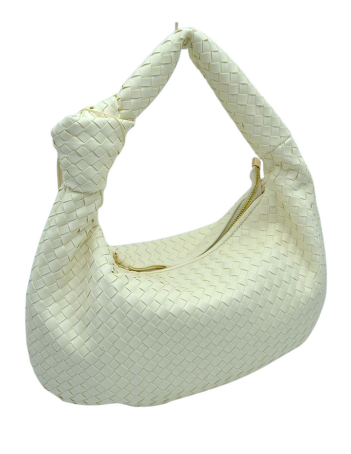 Woven Hobo Bag with Knot