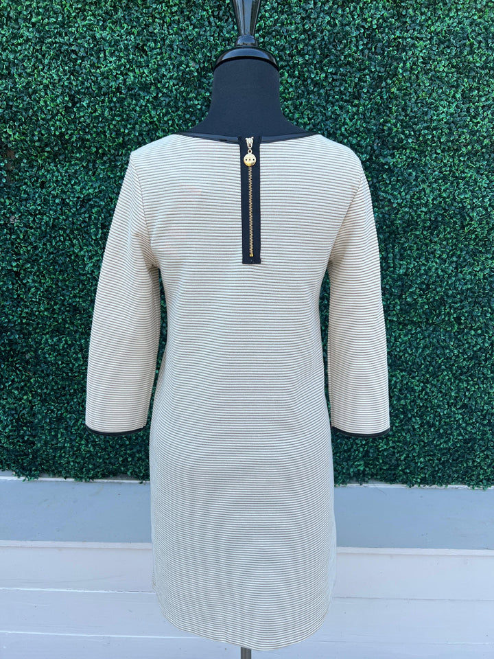 Gold & Cream Ribbed Dress