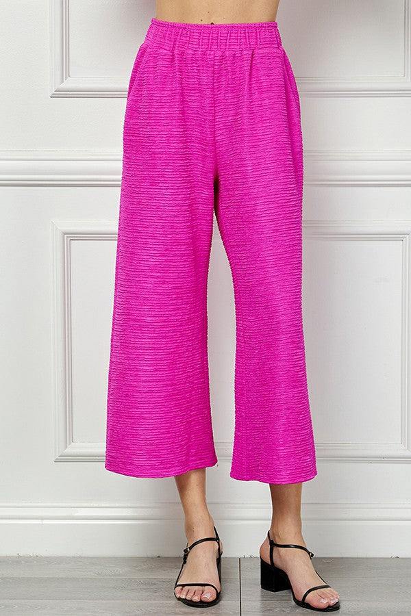 Pink Textured Athleisure Pant