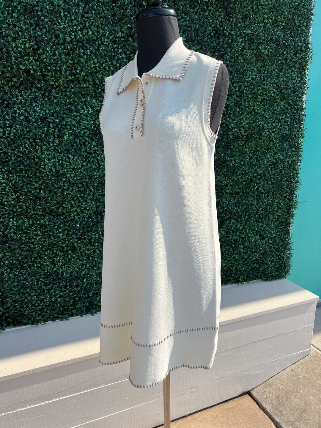 Sleeveless Polo Dress cream entro brand womens trendy online boutique golf clothing