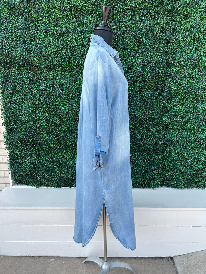 Geegee dresses long maxi denim tres chic houston shirt dress