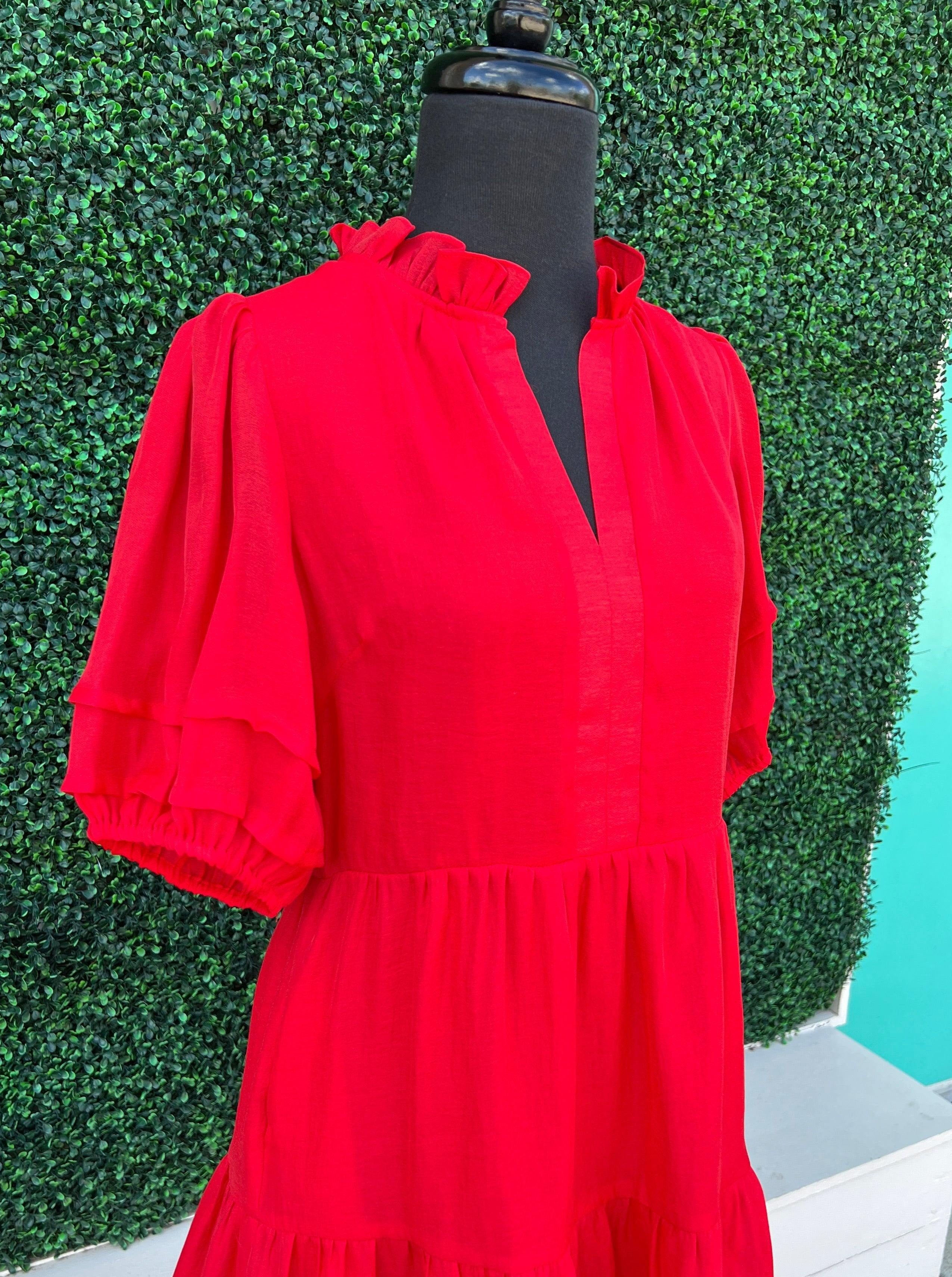 Ruffle Flame Dress | Joy Joy Brand Boutique | Tres Chic Houston – Très Chic  Boutique