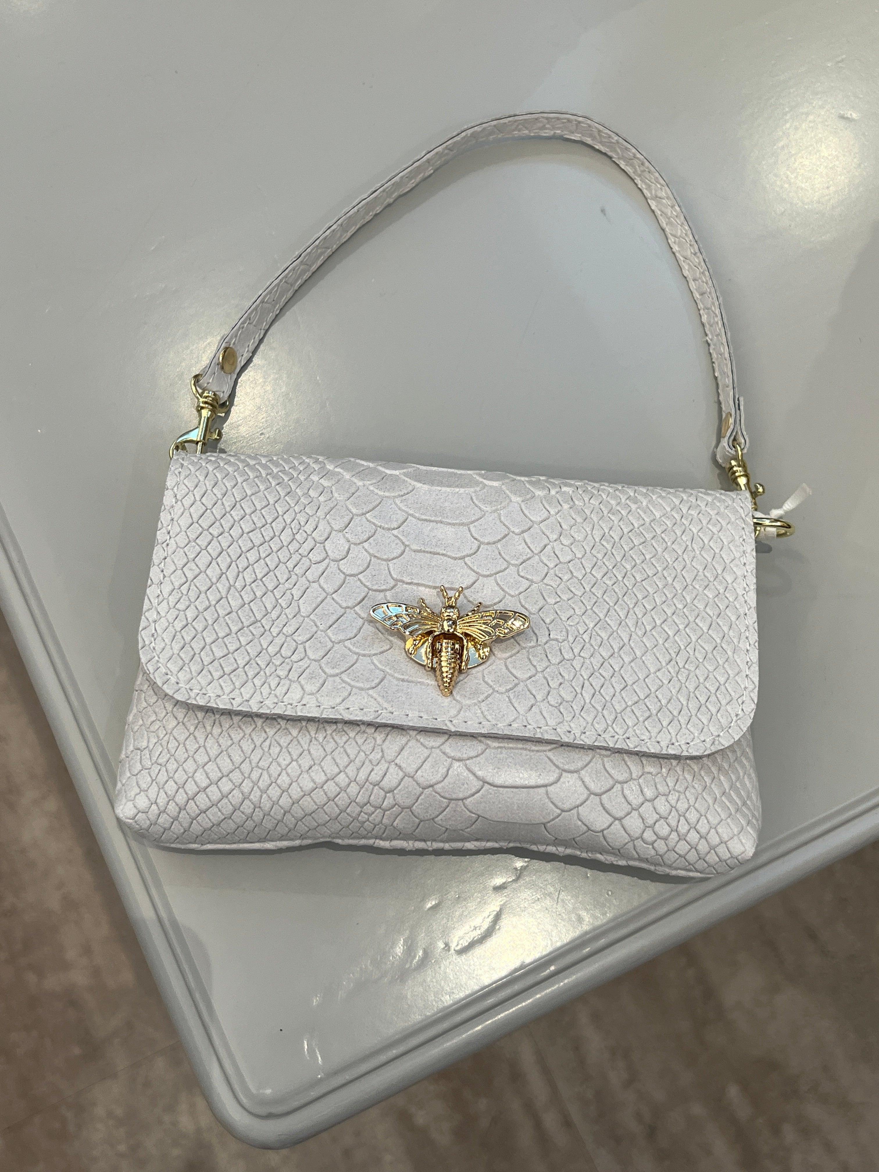 Embossed Leather Bee Bag – Très Chic Boutique