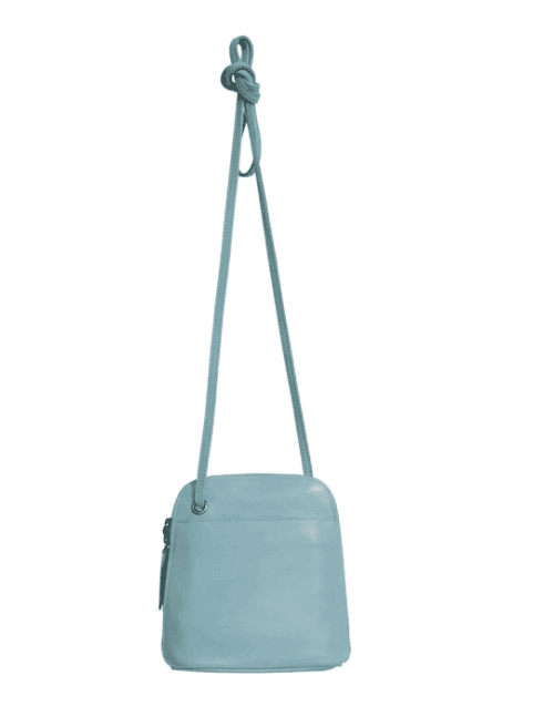 Metallic Blue Leather Crossbody Bag | Raghen – raghen