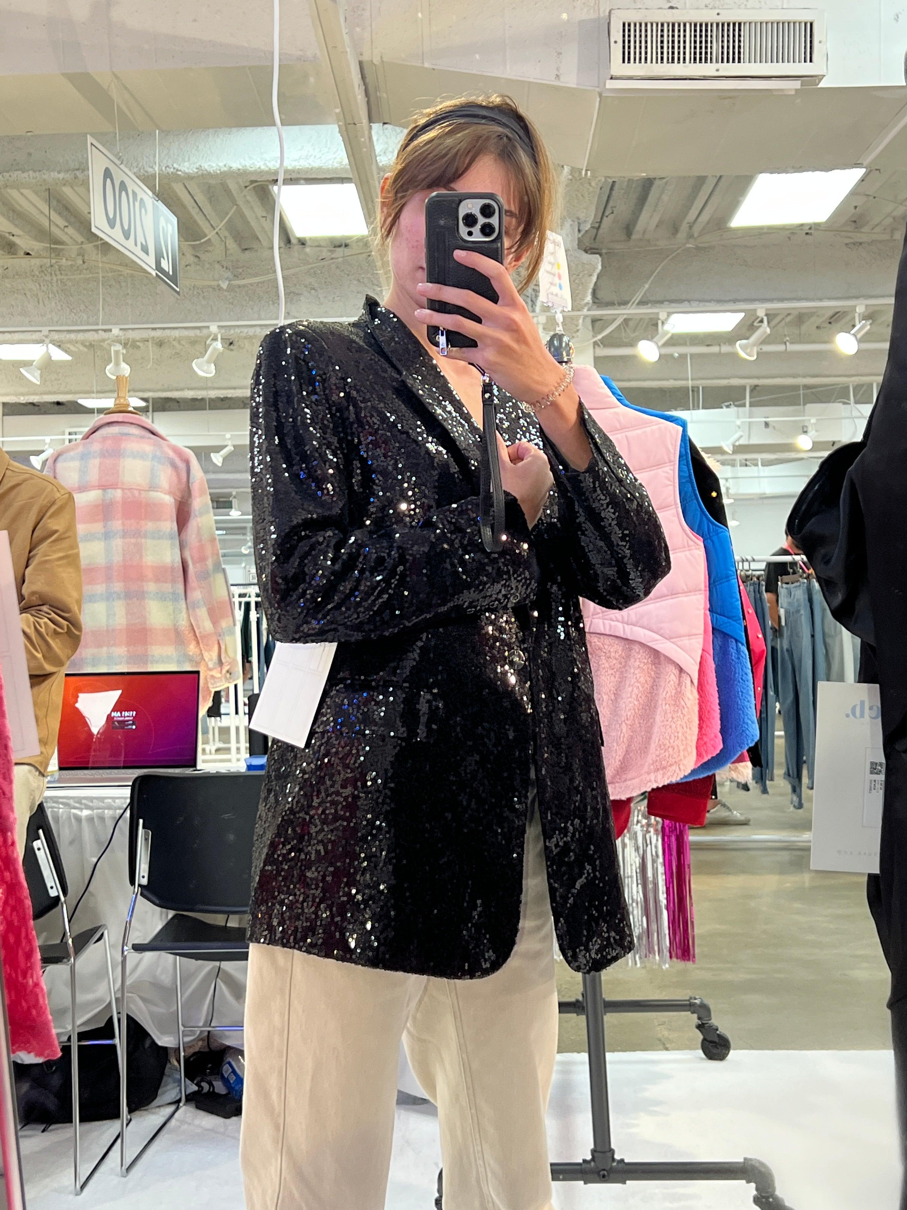 Sequin boyfriend sale blazer