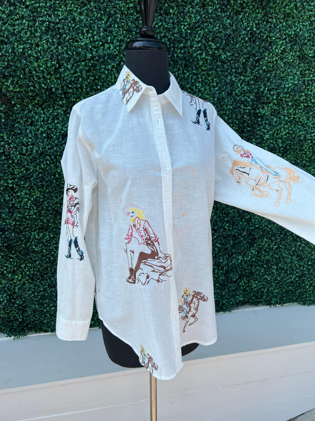 Vintage Cowgirl Embroidered Blouse