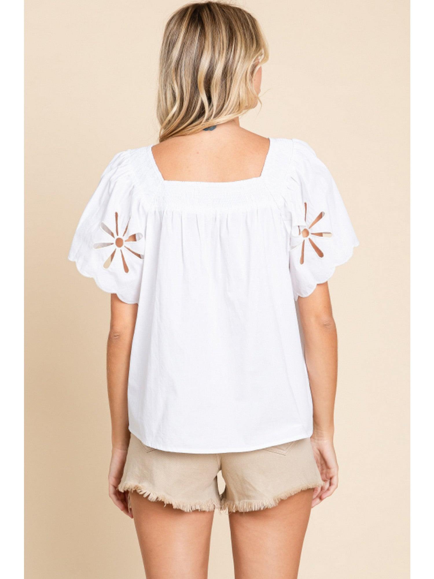 Flutter Cutout Cotton Top | Jodifl Brand | Women's Online Boutique 