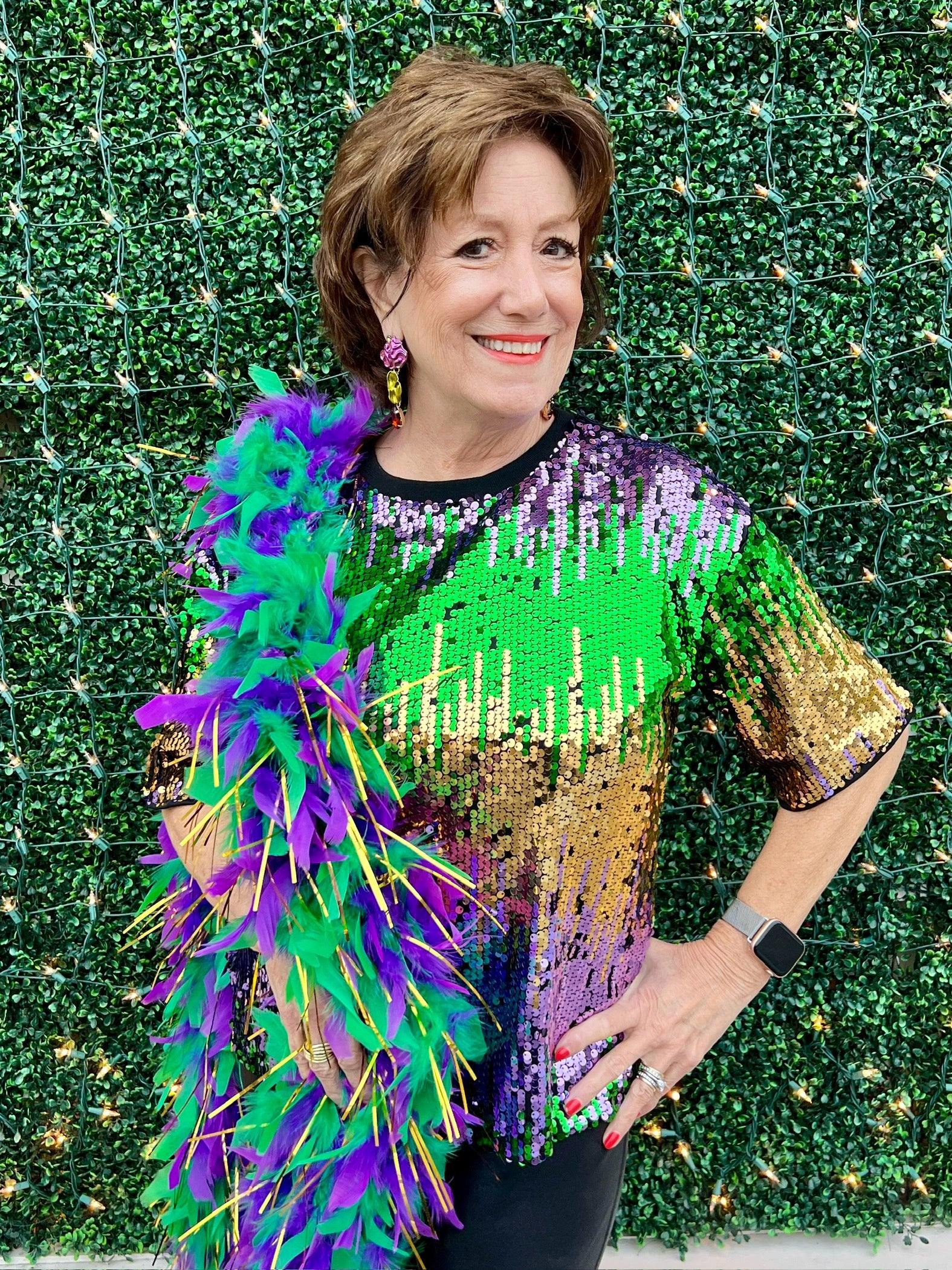 Mardi Gras Sequin Top Sequin Collection Women s Boutique