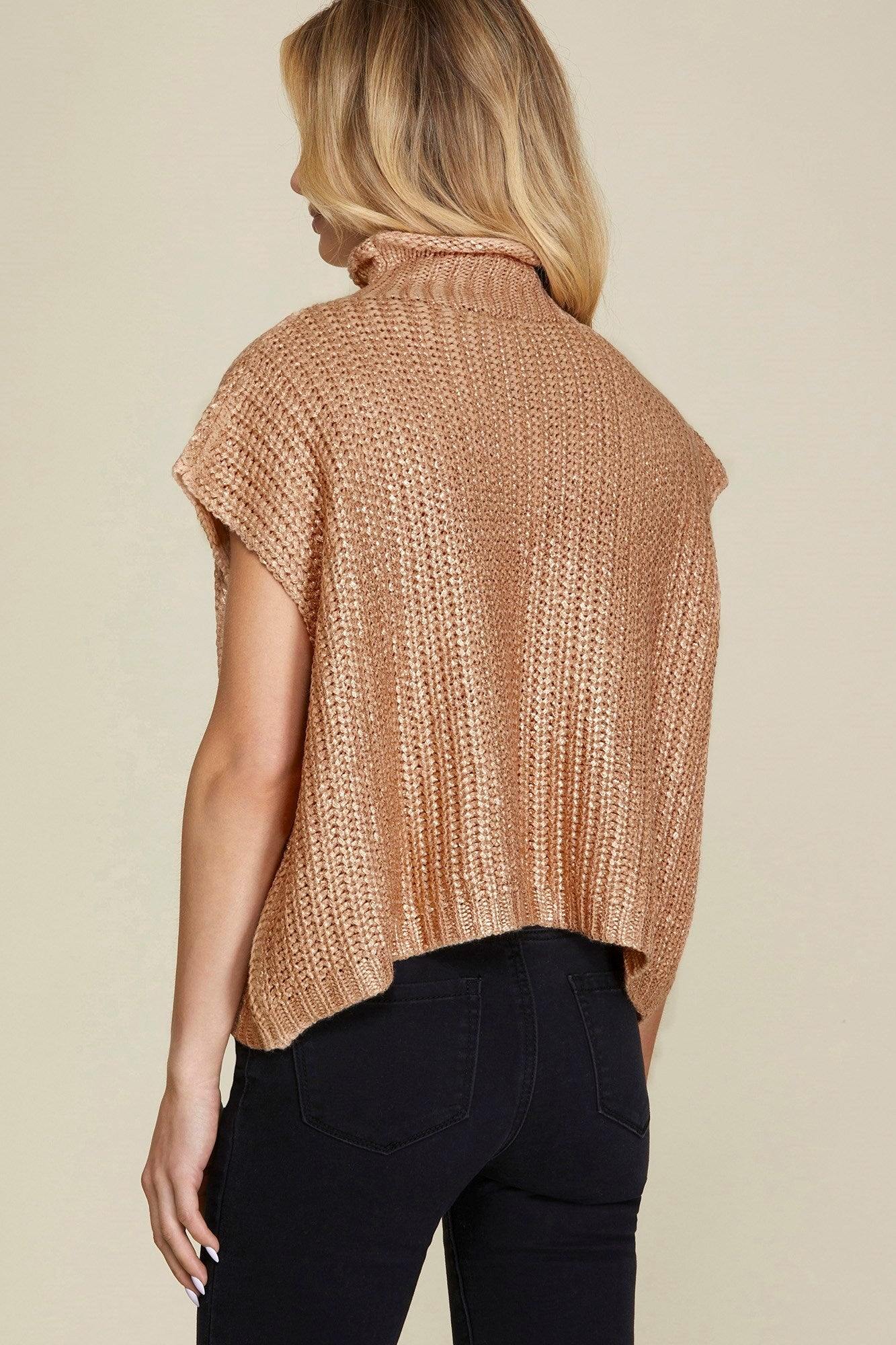 Metallic Foil Sweater Top She and Sky Brand Women s Boutique Pewter S